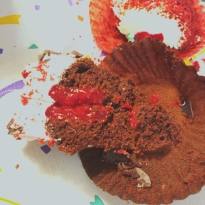 chocolate covered strawberry cupcake